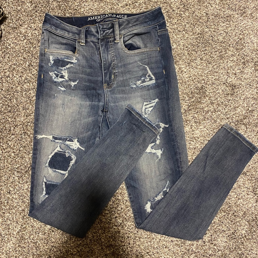 American Eagle High Rise Skinny Jeans Sz4